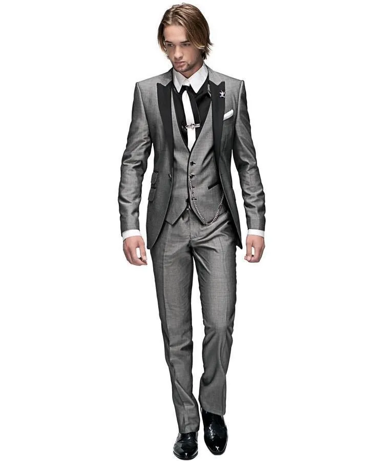 Высокого качества костюм на заказ Для мужчин модный костюм(куртка+ Штаны+ жилет+ галстук), костюм - Цвет: same picture
