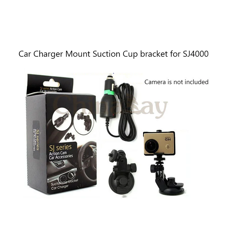 

Suction cup bracket with Sports Camera Car Charger For SJ series Action Cam Camera soocoo c30 s100 Mount Accessories