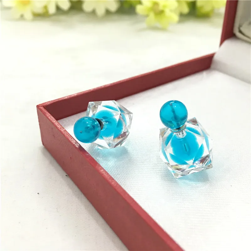 

2017 New Fashion Transparent Crystal Color Earrings Minimalist Earrings for Women 4ED423