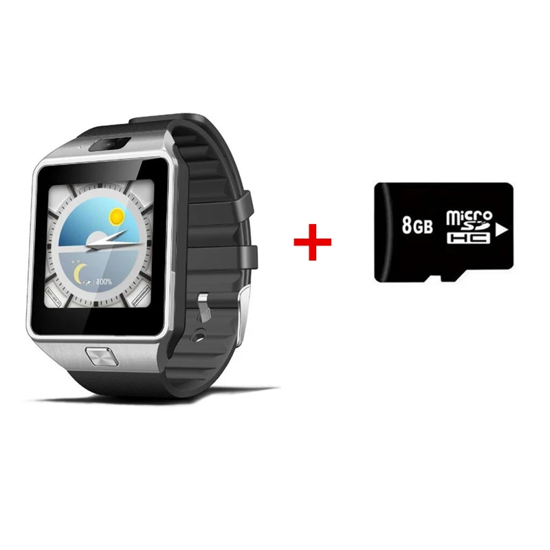 QW09 Смарт-часы Android 4,4 MTK6572 2MP 3g wifi двухъядерный 512 МБ ram 4 Гб rom Bluetooth Smartwatch для IOS Android PK DZ09 GT08 - Цвет: silver add 8G card