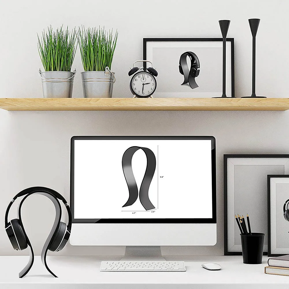 High Quality Durable Universal U Type Acrylic Earphone Headset Holder Headphone Desk Display Stand Bracket Earphone Accessories