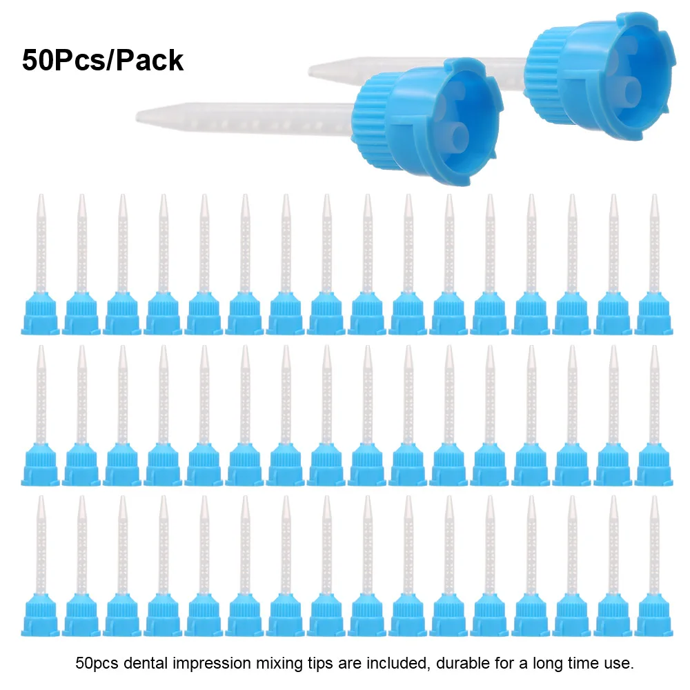 50 шт./упак. стоматологический 1 мм впечатление советы по смешиванию временные силиконовой резины диспенсер пистолет советы по смешиванию