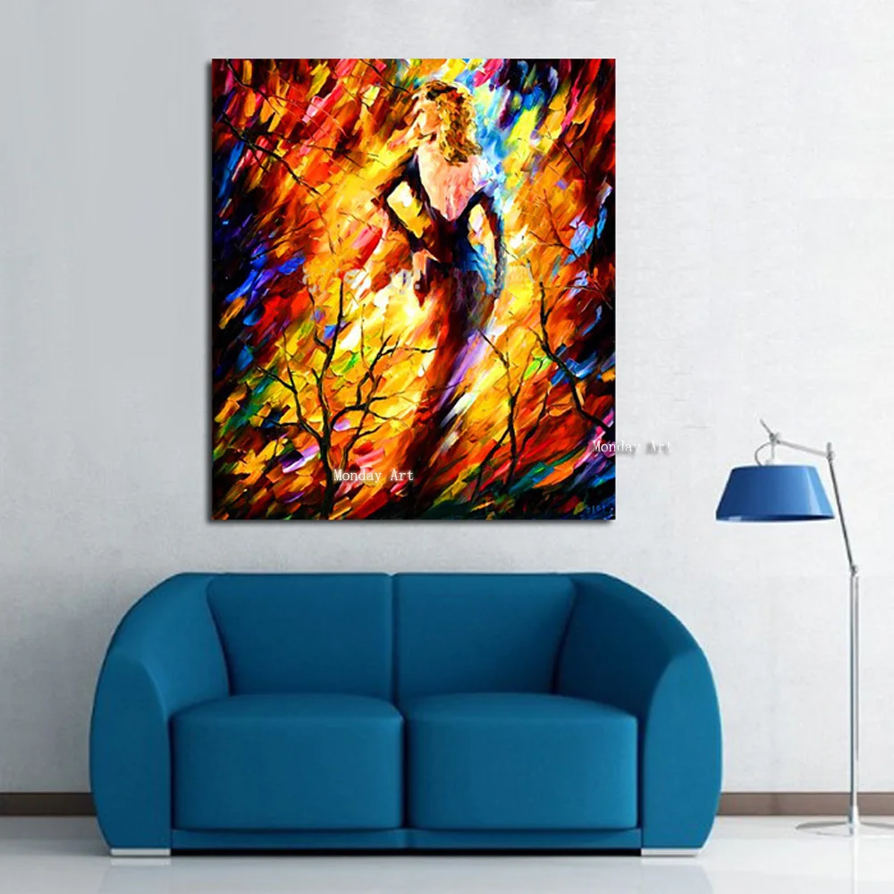 

High Quality Modern art Hand Painted Wall Art Picture sexy woman Palette Knife Oil Painting On Canvas Wall Decor For Living Room