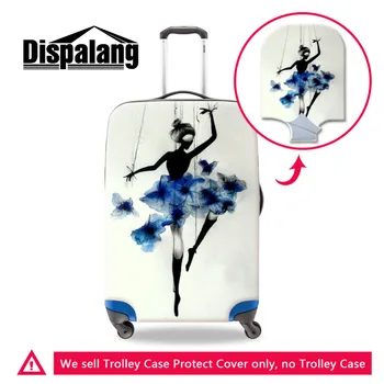 

Dispalang Custom Elastic Luggage Protector For 18-30 inch Case flower Dancing Girl Travel Accessories Suitcase Cover with zipper