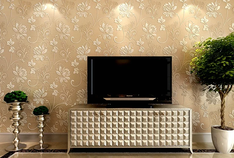 Luxury Italian Silk Fabrics Vintage Decor 3D Floral Wall Paper Flower Wallpaper for Bedroom Home Decor Living Room Wall Paper