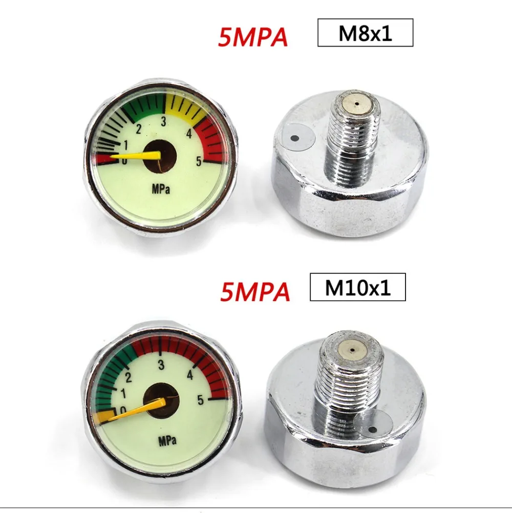 PCP Пейнтбол Airforce насосный клапан с фокусным расстоянием 25 мм M8x1 M10x1 1/8NPT 1/8BSPP 1 дюйм Мини Давление датчик Подводное манометр 20mpa 30mpa 40mpa