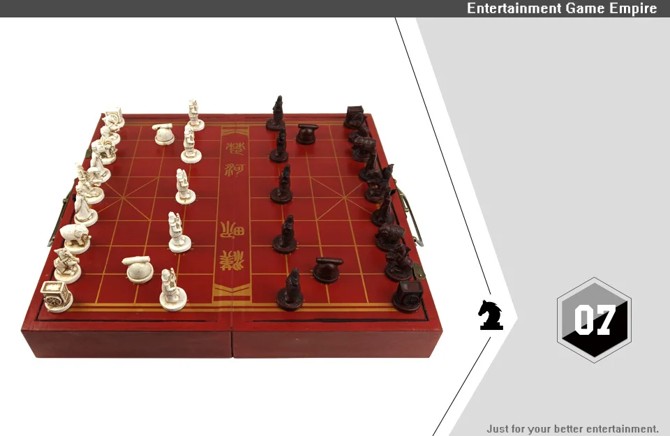 2 Yernea High-grade Wooden Chinese Chess Game Set Folding Chessboard Chinese Traditions Chess Resin Chess Pieces New Board Game (7)