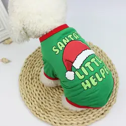 Лидер продаж зимние рождественские собаки хлопковая футболка для осень-зима щенок Рождественский жилет куртки