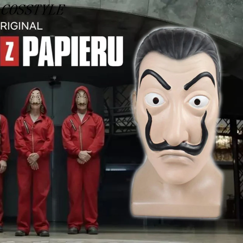 

Salvador Dali Face Mask La Casa De Papel Cosplay Halloween Mask Money Heist The House of Paper Cosplay Prop Party Latex Mask