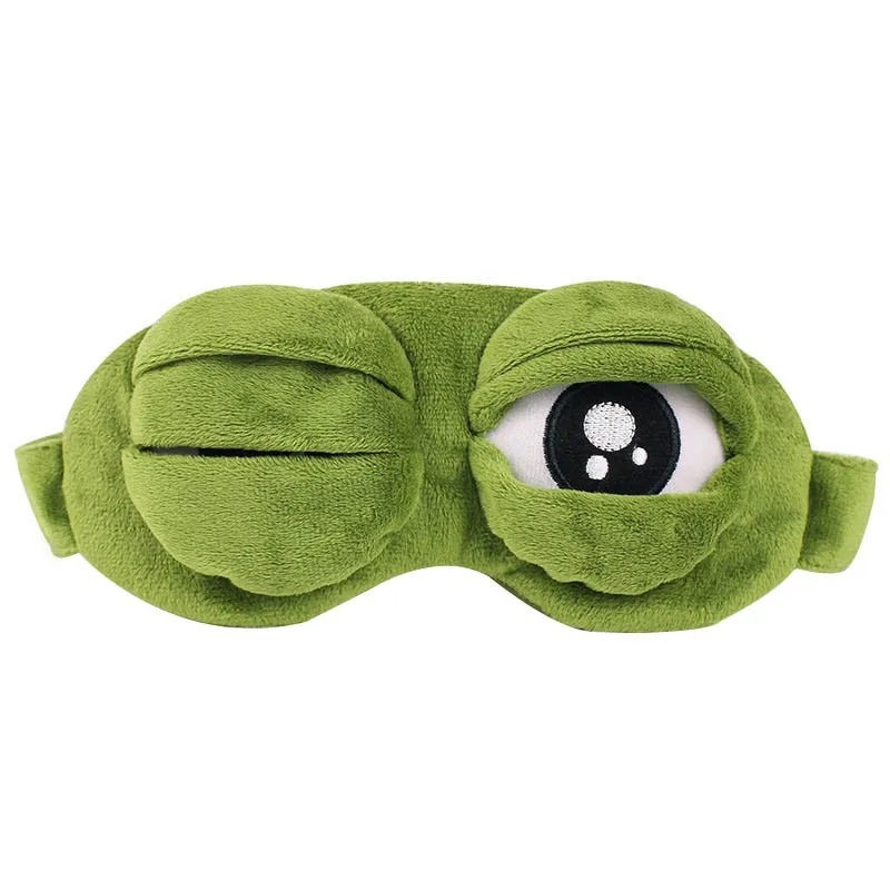 Kacakid зеленая Sad Лягушка для девушки подарок Sad Frog 3D маска для глаз маска для сна мягкая Спящая забавная косплей игрушки в подарок на день рождения