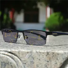 MINCL полуоправы Обесцвечивающие Солнцезащитные очки Мужские полуоправы сплав солнцезащитные фотохромные прогрессивные многофокусные очки для чтения NX