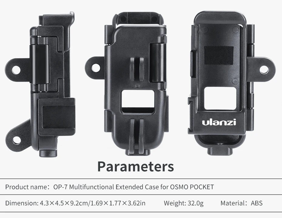 ULANZI OP-7 Vlogging чехол крепление для микрофона для DJI Osmo Карманный удлинитель 1/4 ''штатив w микрофон Холодный башмак 3 GoPro адаптер Аксессуары