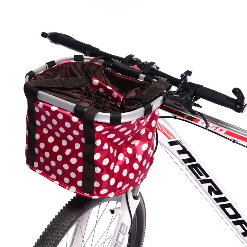 Excellent Pet Cat Dog Seat Folding Bicycle Basket High-grade Aluminum Alloy Frame Removable Bicycle Cycling Front Carrier Bag Pet Carrier 1