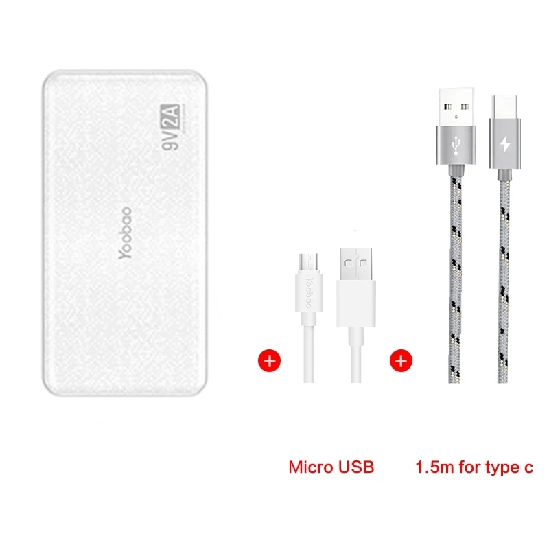 Yoobao Quick Charge power Bank для Xiaomi Mi 12000 mAh QC 2,0 Pover Bank 9V 2A портативное зарядное устройство Внешняя батарея для huawei P8 - Цвет: white type-c