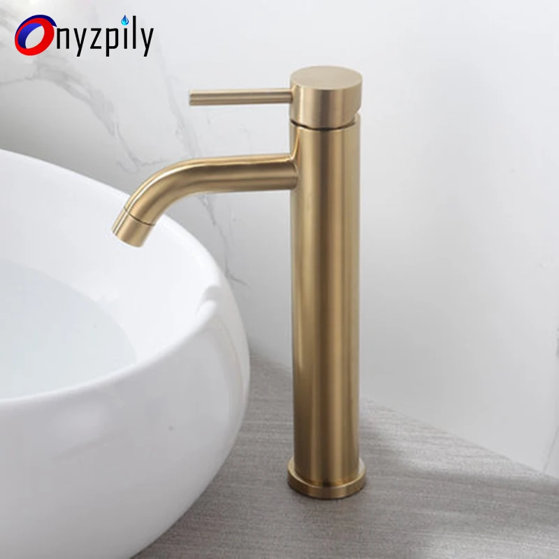 Brushed gold Table Pot Faucet Cold and Hot Water Washing Pot Single