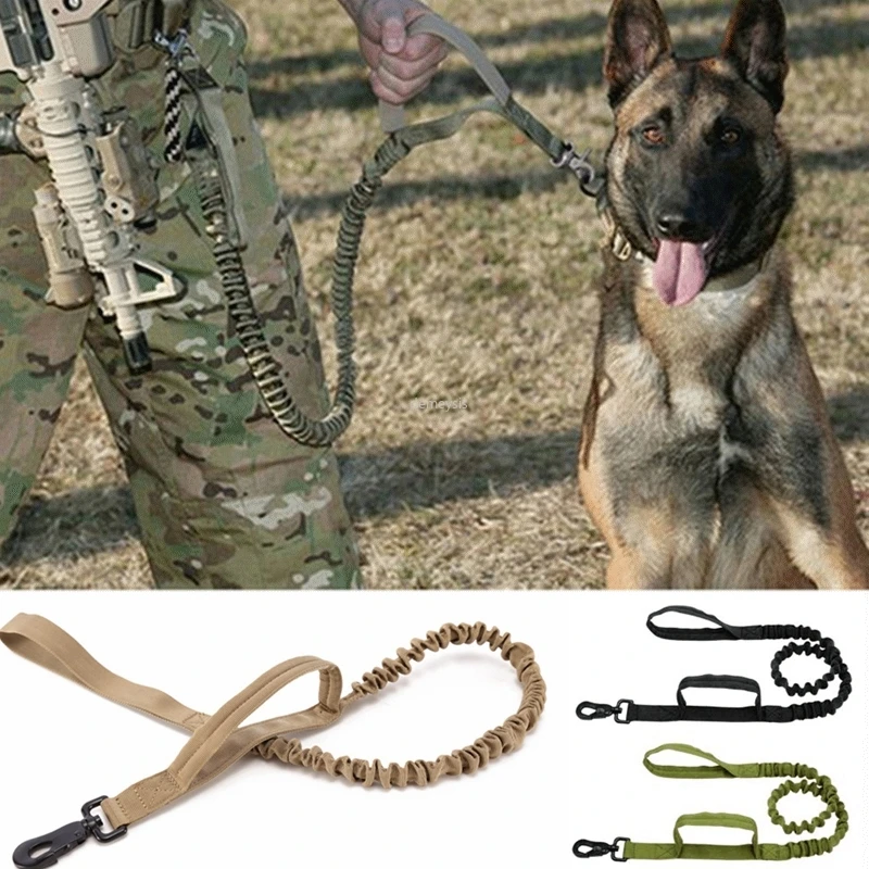 

Military Tactical Dog Leash Working Training Running Dog Harness Nylon Bungee Pet Leash Lead for Medium Large Dogs
