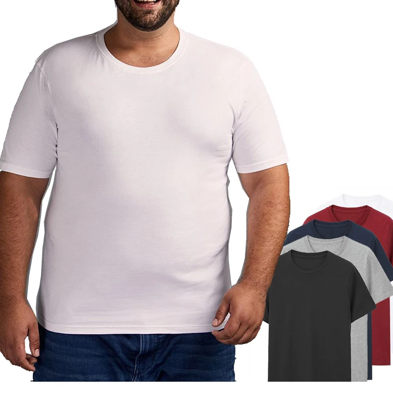 Plus Size 5XL 10XL 3pcs/lot O Neck Man T Shirt OVER SIZE Short Sleeve