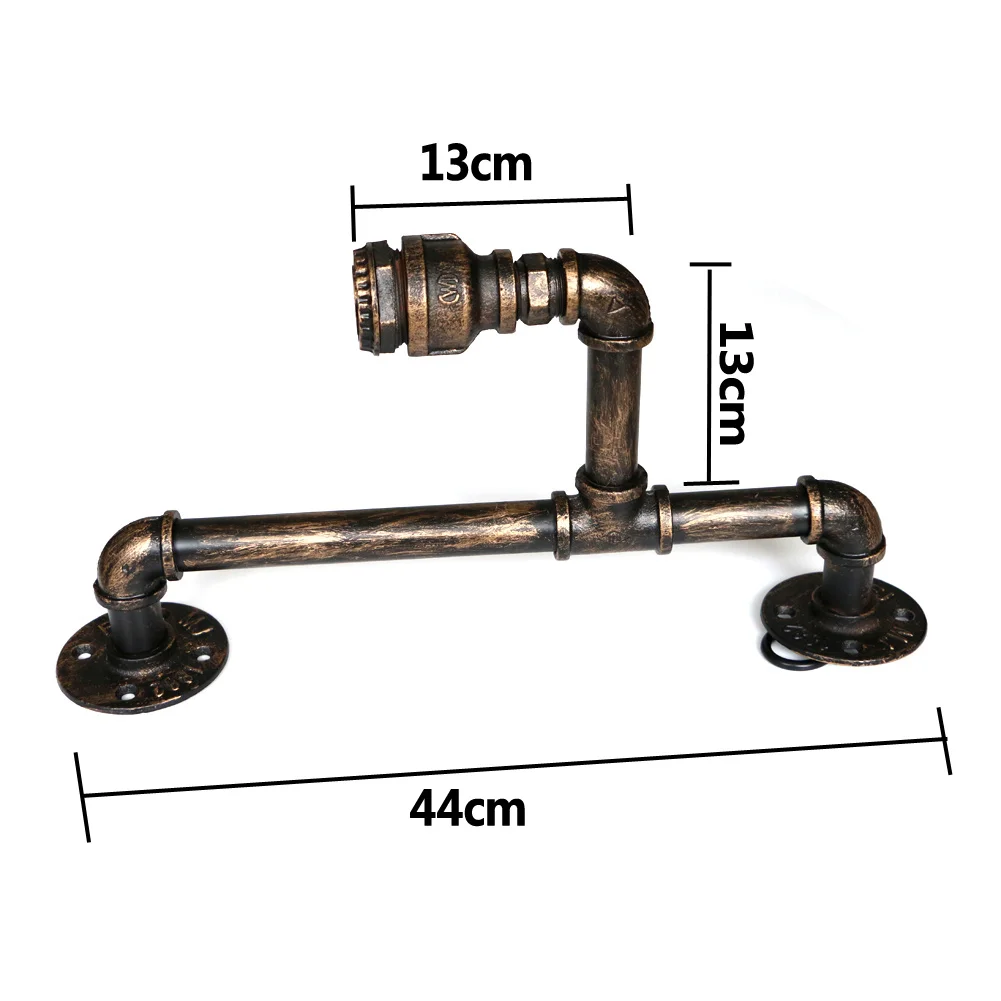 Metal Wall Sconce Retro Water Pipe E26/E27 Bulb Base Industrial Bar Coffer Shop Home Indoor Vintage Deco Antique Lamp Luminaria
