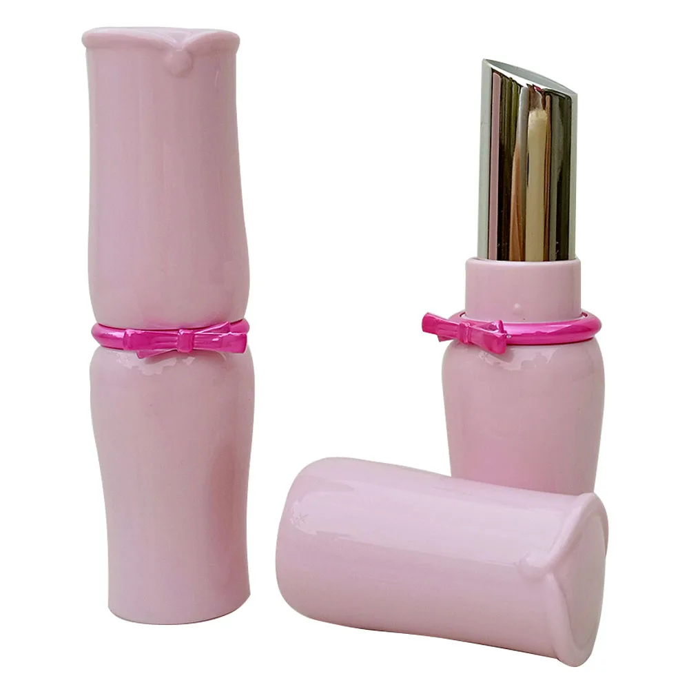 20pcs/lot Beauty Pink Bow Lip Balm Tubes DIY Empty Lipstick Containers