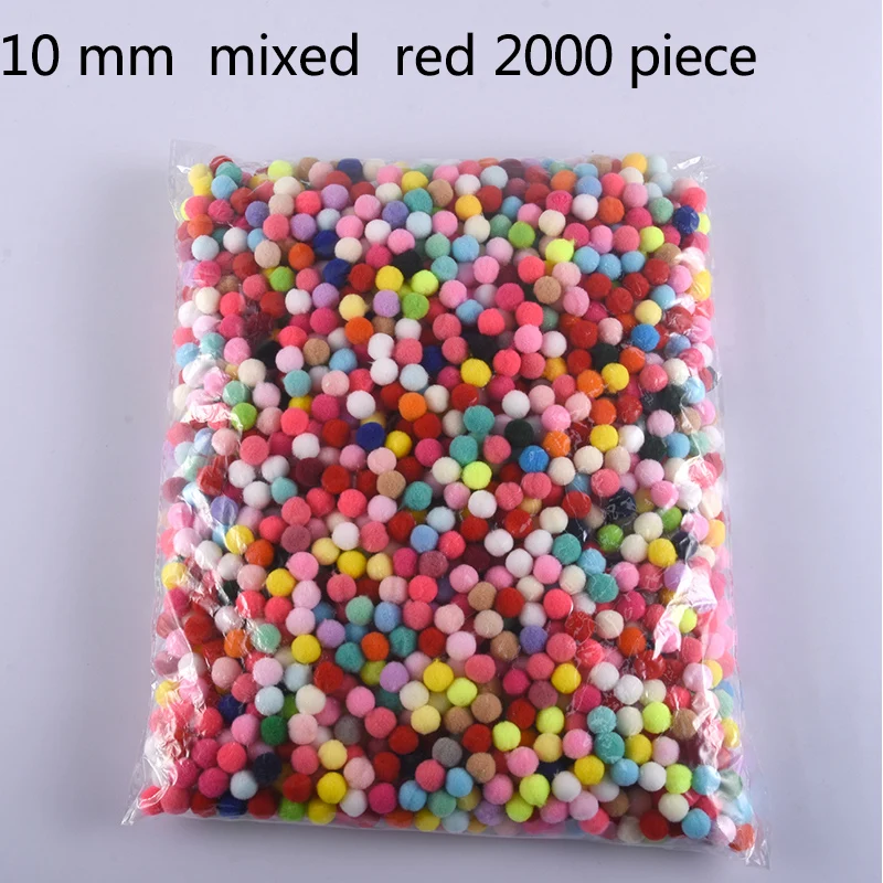 

Wholesale Pompoms 2000 Pcs 10 mm Soft Pompones Fluffy Plush Fur Ball Crafts Toys DIY Home Decoration Sewing Supplies Accessories