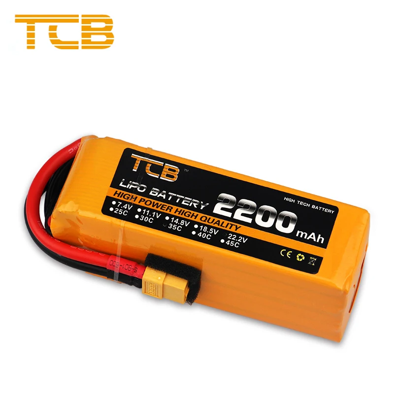 TCB Мощность 22.2 В 6 S 2200 мАч lipo Батарея 35C Max 60C для RC FPV-системы Trex 450 500 самолет