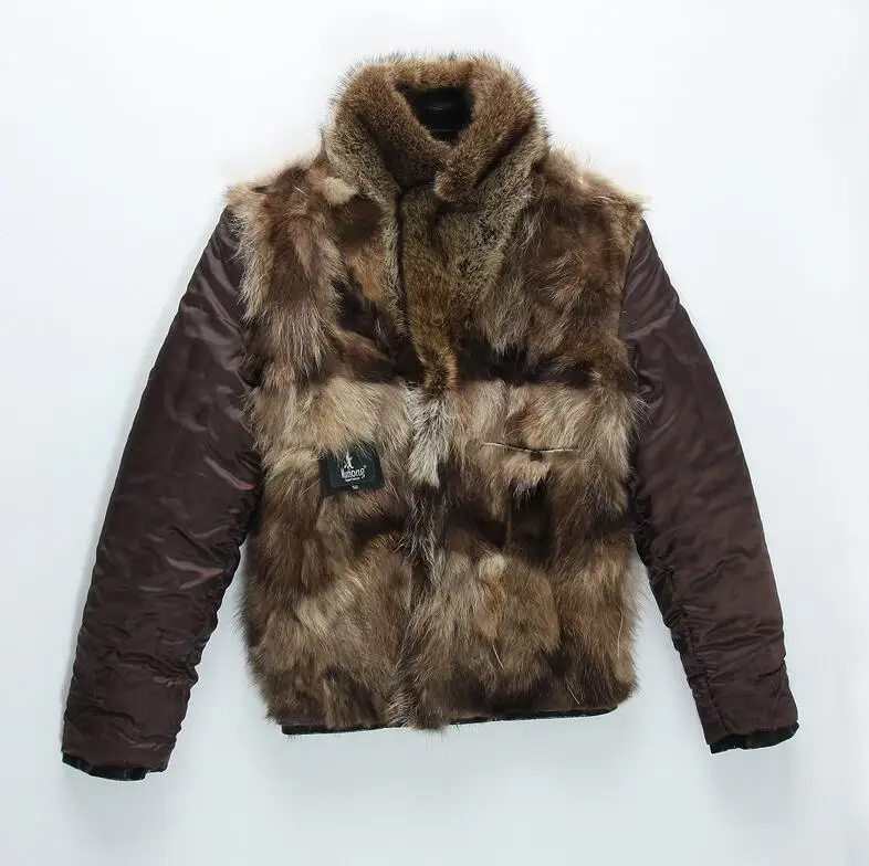 Мужские кожаные куртки, зимние пальто, пальто из натурального меха енота, зимние пальто, верхняя одежда, теплые толстые размера плюс 4XL 5XL, высокое качество