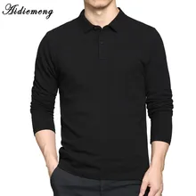 Polo hombres 2018 otoño algodón transpirable Polo hombres manga larga Camiseta Masculinas más tamaño Polos sudadera
