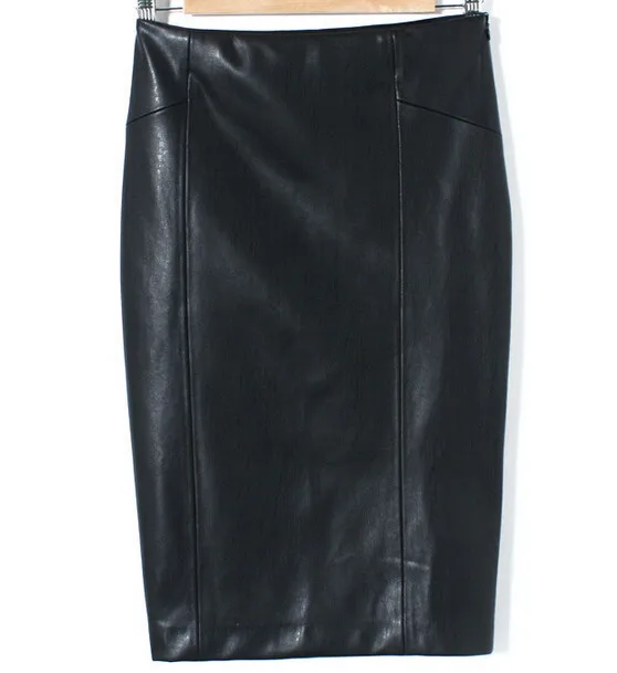 Новое поступление, модная пикантная женская Юбка До Колена из искусственной кожи, черная юбка классического стиля