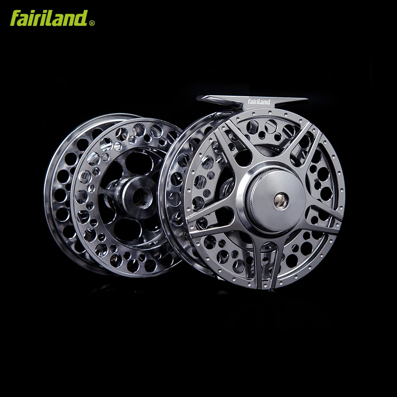 

Fly fishing reel 90mm(5/6) with spare spool 2BB+1RB precision machined premier Money-saving combo full aluminum fly wheel