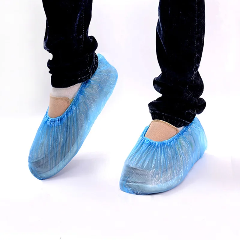 

10 Pcs/Pack Medical Waterproof Boot Covers Plastic Disposable Shoe Covers Homes Overshoes