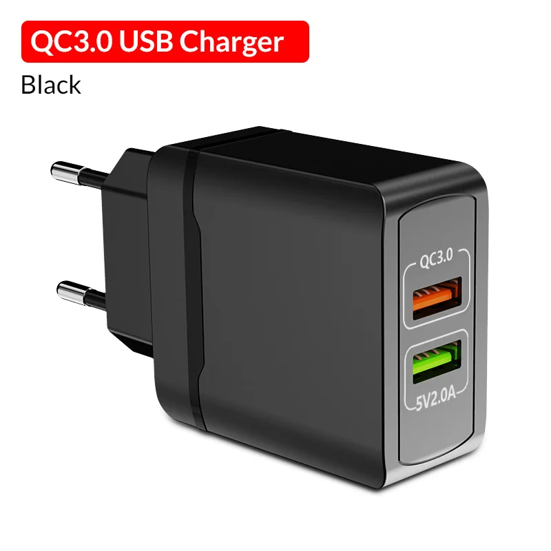 ZNP Quick Charge 3,0 28 Вт QC 3,0 адаптер зарядного устройства с двойным USB ЕС Путешествия стены мобильного телефона Быстрая зарядка для iPhone samsung Xiaomi - Тип штекера: EU QC3.0 USB Charger