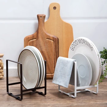 

Nordic wrought iron multi-function tableware dishes dish drain rack cutting board storage rack kitchen supplies ZP3211646