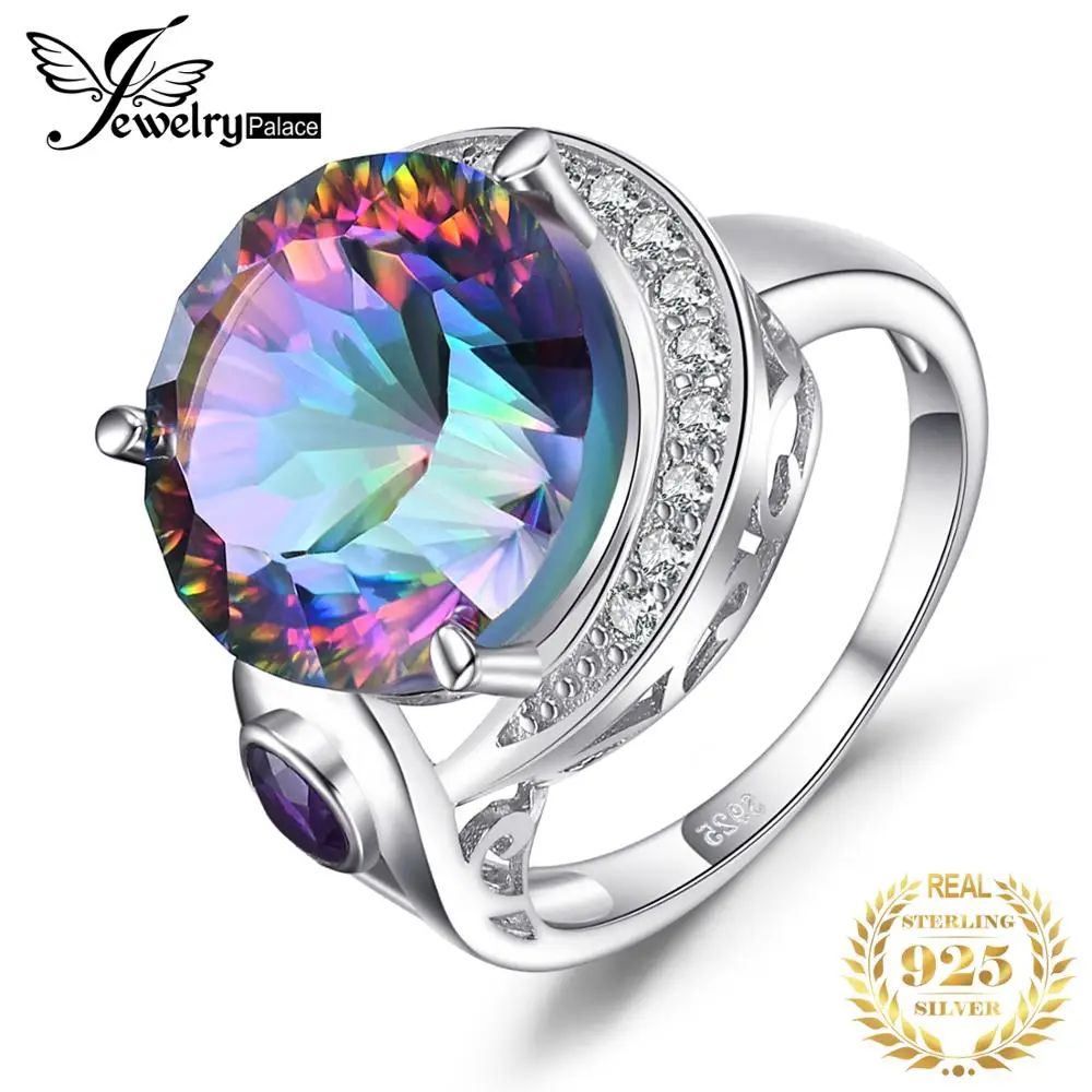Фирменная Новинка 8.5ct Подлинная Радуга своих Мистик Топаз твердый 925 Серебряное