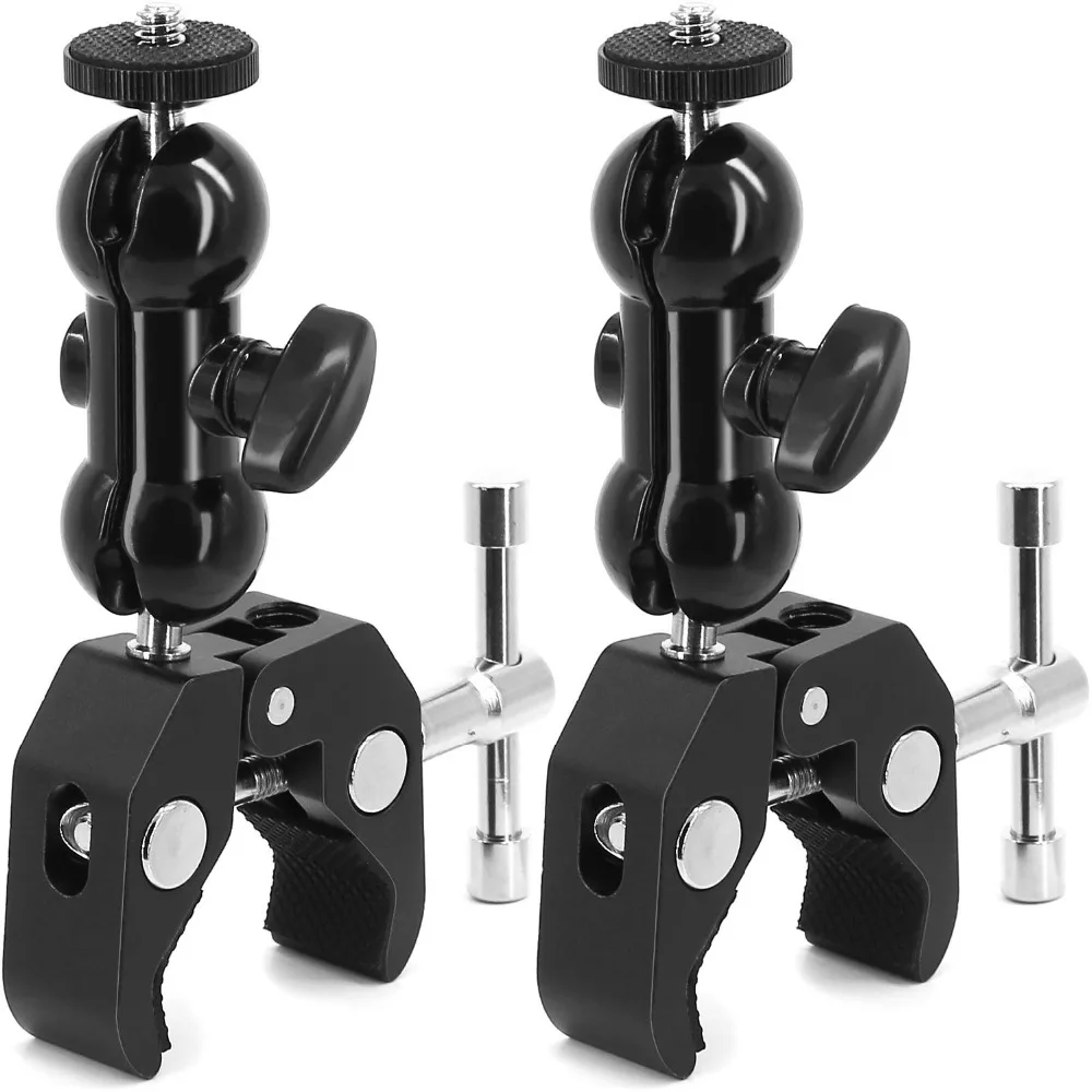 2 Macchina Fotografica Del Pacchetto Della Pinza Di Montaggio Monitor Staffa Di Montaggio Doppio Ballhead Ball Braccio Con Super Clamp Per Ronin M Ron