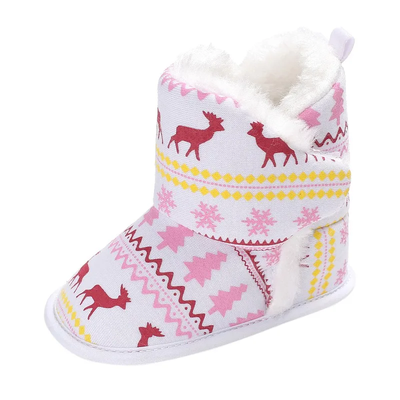 Зимние детские ботинки; Рождественская Детская кроватка; Bebe; обувь для мальчиков и девочек; Теплая обувь для малышей; обувь для новорожденных; обувь для снежной погоды с оленем