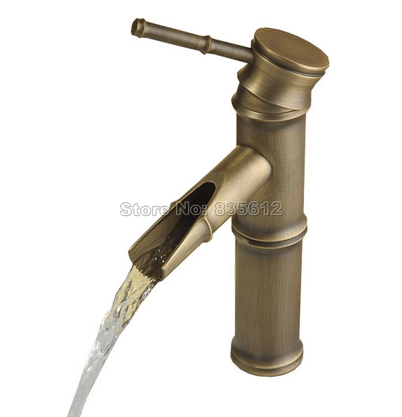 Bathroom Antique Brass Bamboo Style Vessel Sink Faucet / Single Hole
