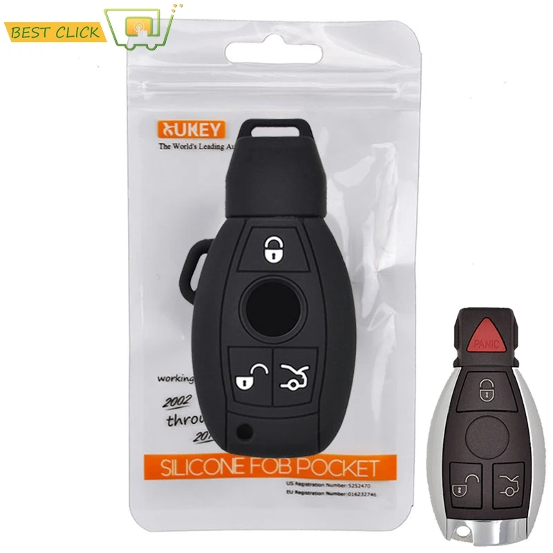 

Silicone Key Case Cover For Mercedes Benz W203 W211 CLK C180 E200 AMG C E S Class Keyless Fob Shell Skin Holder Protector