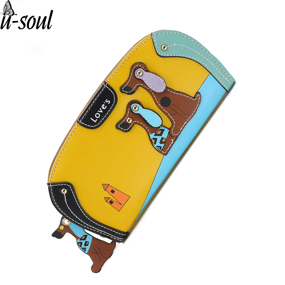 Wallet Women Pu Leather Cartoon Dog Wallets Lady Clutch 6 Colors Puppy