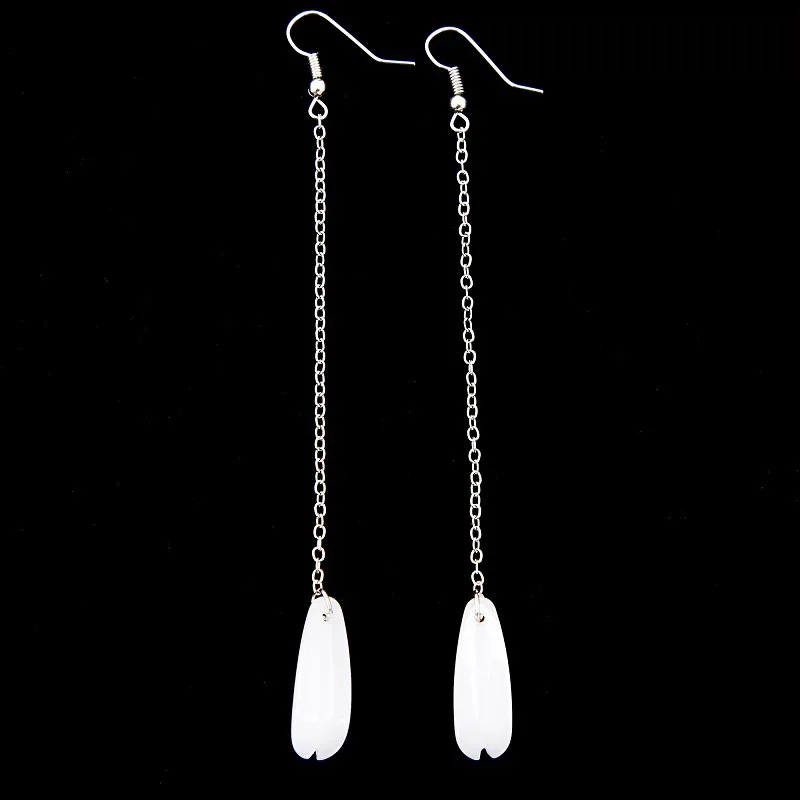 

Black White Simulated Pearl & Stone Long Chain Drip Pendant Silver Drop Earrings Dangle Earrings for Women