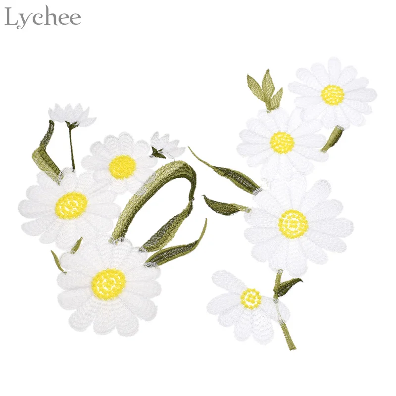 Lychee Embroidery Daisy Flower Patch DIY Handmade 3D Garment Applique