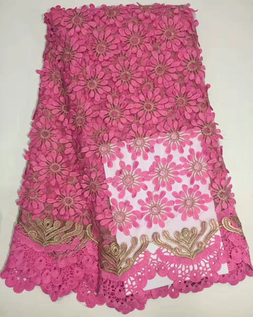 

3d designs pink wedding lace high quality african tulle fabric white/black/royal blue /light green french net lace fabric