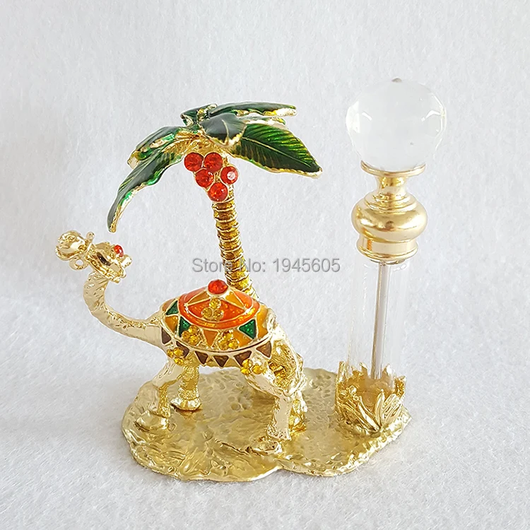 

4ml Middle East Metal Camel Perfume Bottle Vintage Empty Refillable Attar Oil Bottle Glass Container Gift Decoration#59795