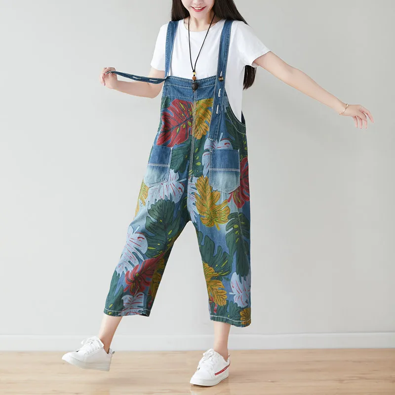 

Korean Fashion Rompers Womens Jumpsuit Plus Size Adjustable 2019 Spring Summer High Waist Cotton Overalls for Women Trousers