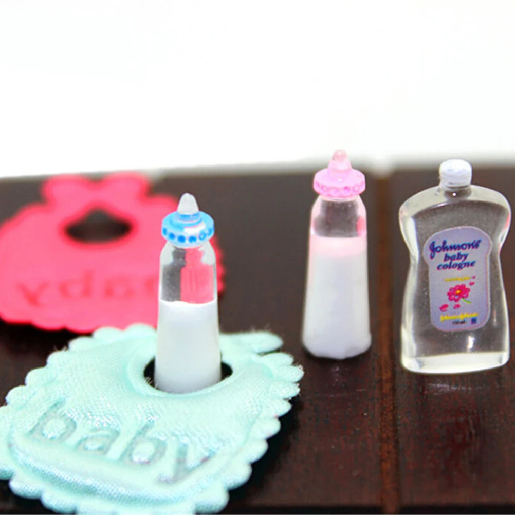 1:12 DOLLS HOUSE miniatura biberon Shampoo BAVAGLINI Set Nursery Accessorio giftf 
