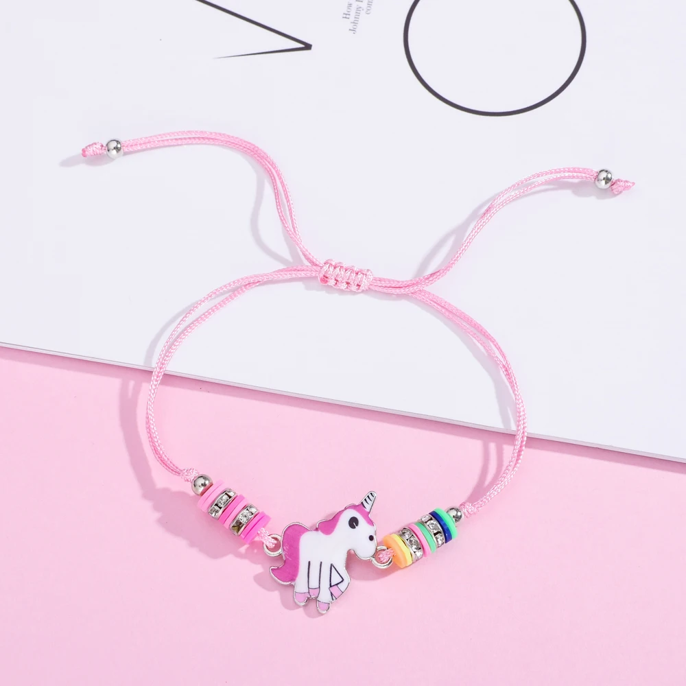 Lovely Pink Adjustable Unicorn Bracelet