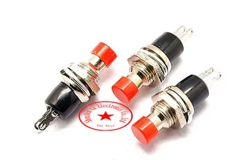 

D_D !100 Pcs PBS-110 No Lock Switch/Self-resetting Push Button Switch Normally Closed Reset Switch RED COLOR PBS110