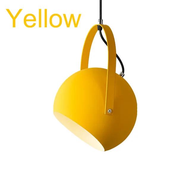 Современный светодиодный подвесной светильник, красочные подвесные лампы для столовой, ресторана, E27, электрический провод, украшение дома, осветительные приборы - Цвет корпуса: Цвет: желтый
