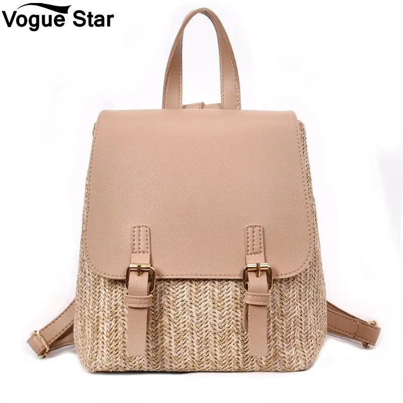 

Quality Backpacks Travel Bags Books Rucksack Drop Ship Fashion Straw Woven Backpack Women Back Pack Summer Teenage Girl M309