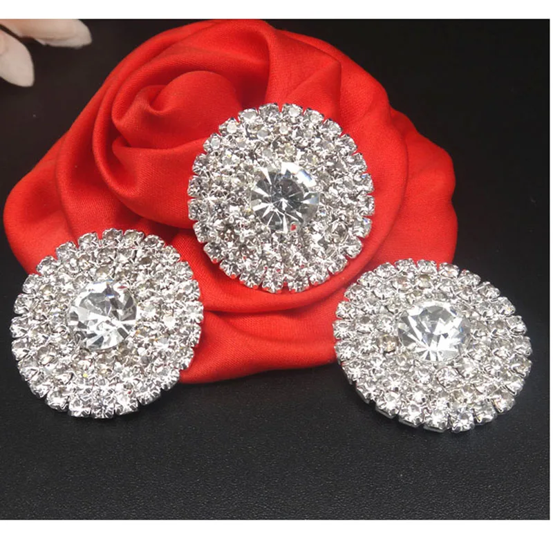 

25mm,30mm LARGE Metal Rhinestone Flat Backs Crystal Button Embellishment Headband Supplies Flower Centers 30pcs RMB021
