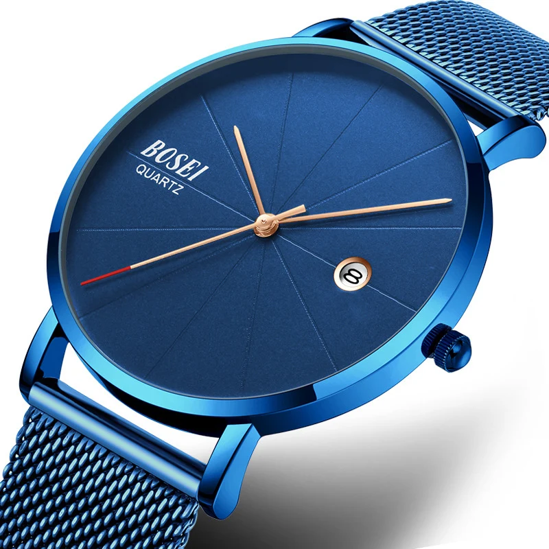 

Fashion Thin Mens Watches Top Brand Luxury Quartz Watch Men Leather Casual Slim Clock Stainless Steel Waterproof Sport Watch
